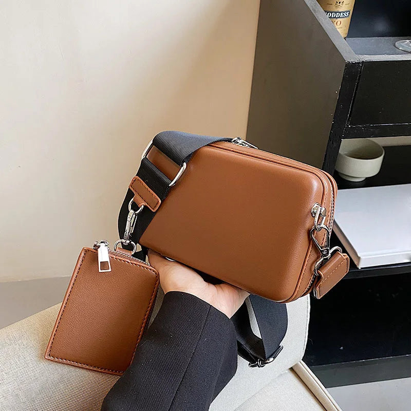 Box Bags Women High PU Leather Shoulder Crossbody Bag Handbags