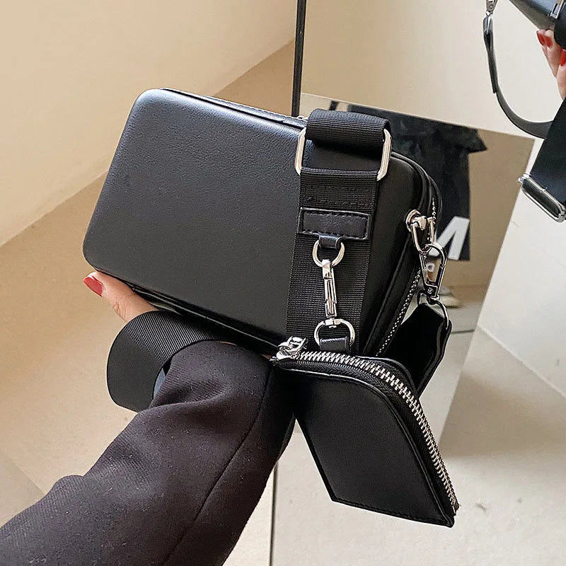 Box Bags Women High PU Leather Shoulder Crossbody Bag Handbags