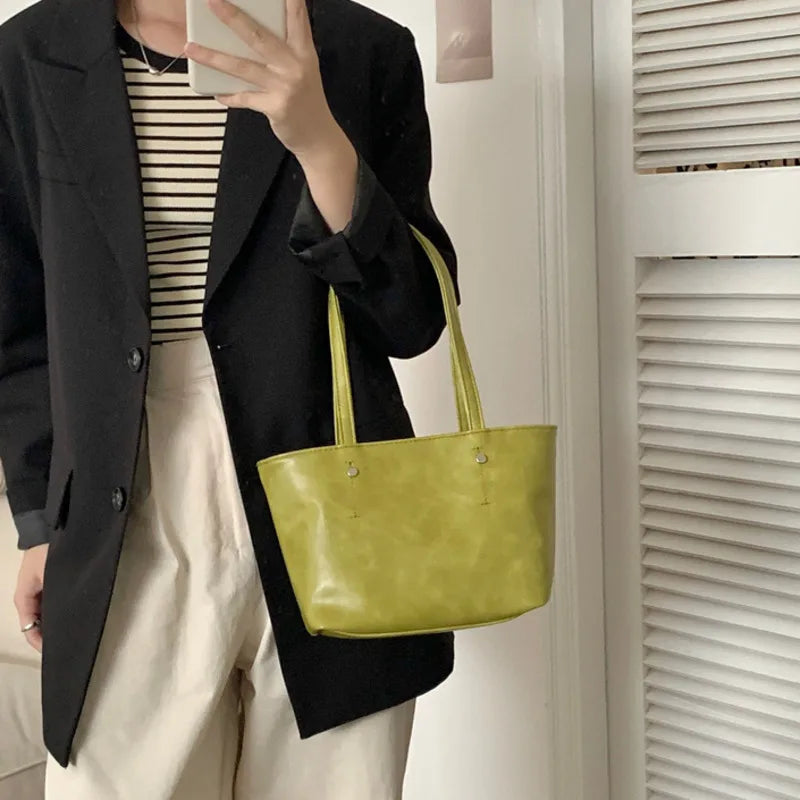 Women Top Handle Purse PU Leather Side Bag Tote Underarm Handbags