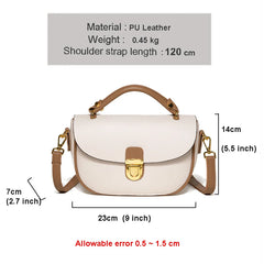 Beige Soft Leather Handbag Girl Lady Shoulder Messenger Bag