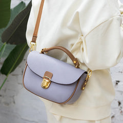 Beige Soft Leather Handbag Girl Lady Shoulder Messenger Bag