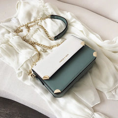 Panelled Hasp Small Square Bag Female Casual Shoulder Messenger Bags