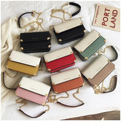 Panelled Hasp Small Square Bag Female Casual Shoulder Messenger Bags