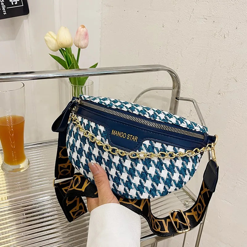 Women's Chain Waist Bag Crossbody Sling Shoulder Bag