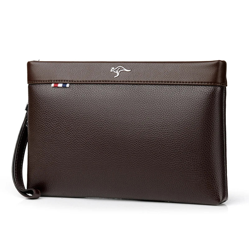 Leather Man Clutch Bag Coins Pocket Purse Envelope Long Wallets