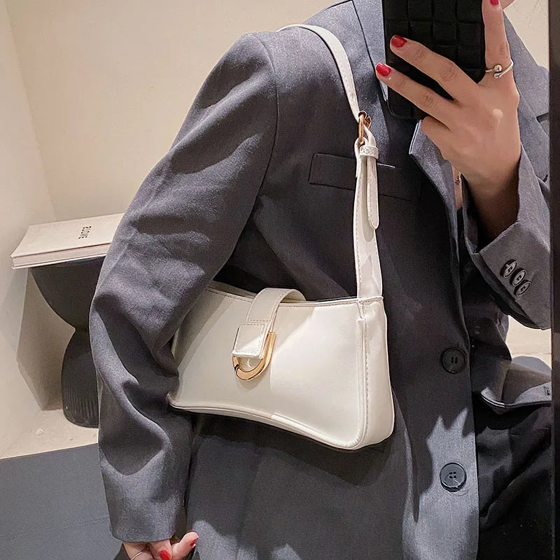 Women's Small PU Leather Shoulder Bag Winter Side Handbag