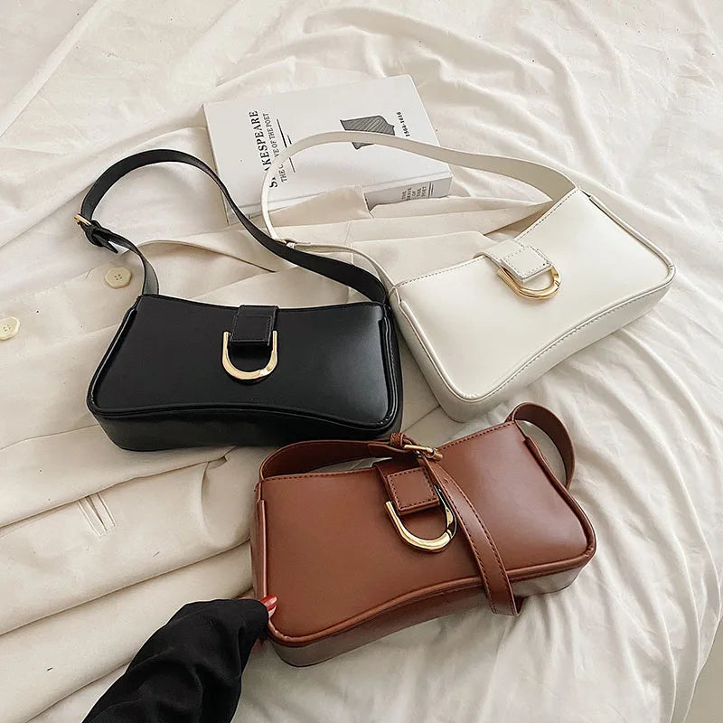 Women's Small PU Leather Shoulder Bag Winter Side Handbag