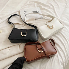 Women's Small PU Leather Shoulder Bag Winter Side Handbag