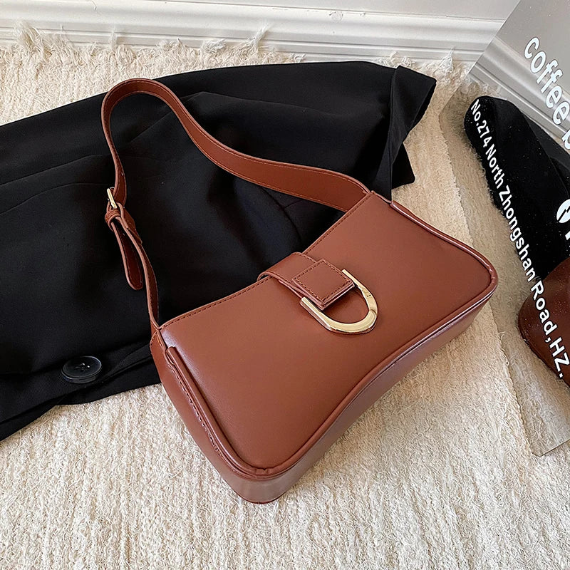 Women's Small PU Leather Shoulder Bag Winter Side Handbag