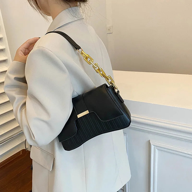 Summer Women Messenger Casual Shoulder Texture Retro Armpit Small Square Bag