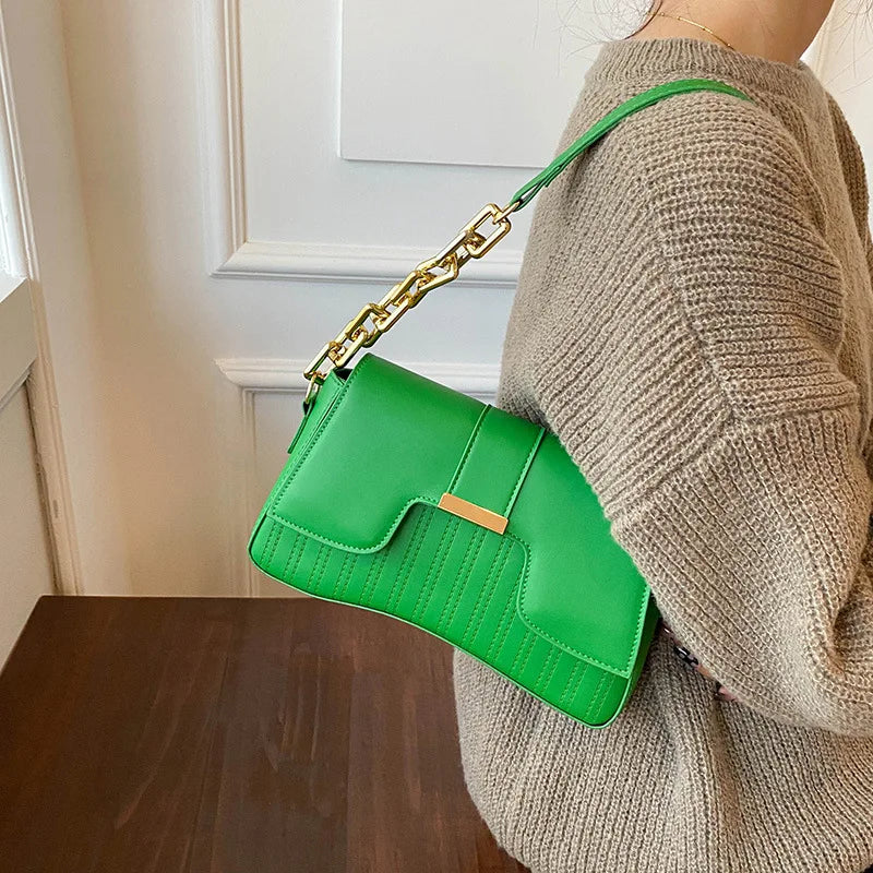 Summer Women Messenger Casual Shoulder Texture Retro Armpit Small Square Bag