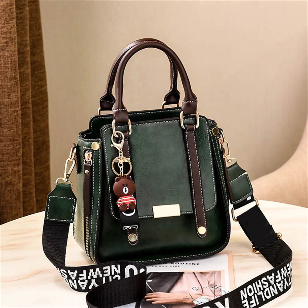 Crossbody Messenger Bag Women's PU Leather Tote Shoulder Handbag