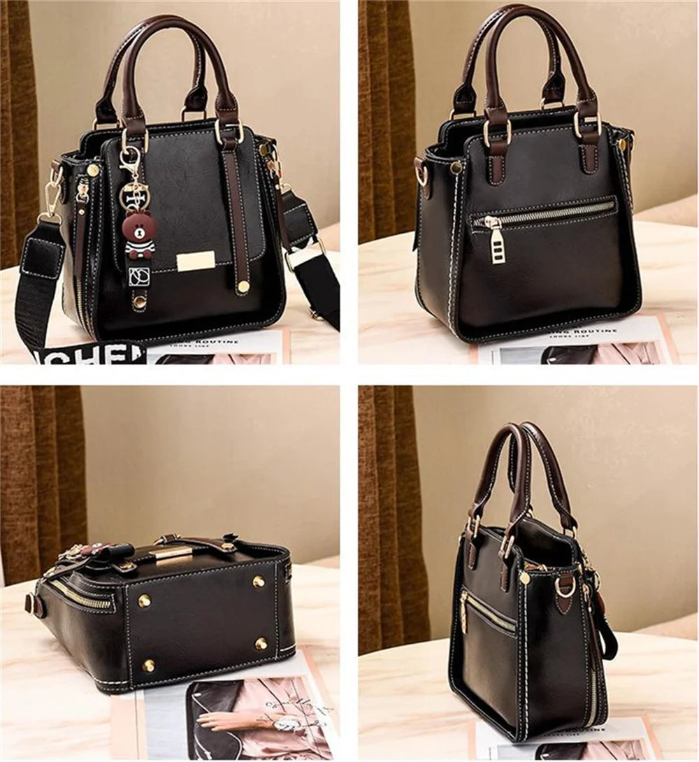 Crossbody Messenger Bag Women's PU Leather Tote Shoulder Handbag
