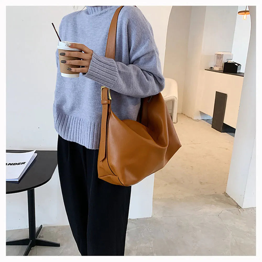 PU Hobo Bag Large Capacity Crossbody Messenger Tote Bags for Women