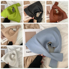 Small Hobos Tote Bag Spring Solid PU Leather Top Handle Bags Women