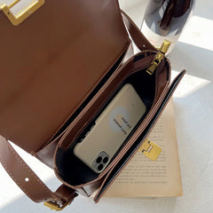 Retro Solid Underarm Flap Handbag Tote Crossbody Shoulder Bag