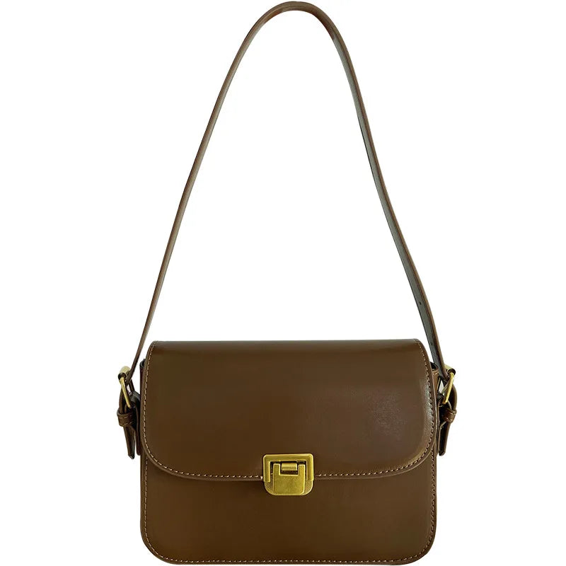 Retro Solid Underarm Flap Handbag Tote Crossbody Shoulder Bag