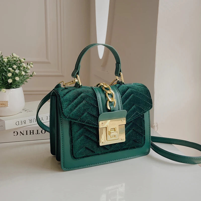 Velvet Handbag Purse Women Crossbody Bags Winter Ladies Messenger Bags Tote