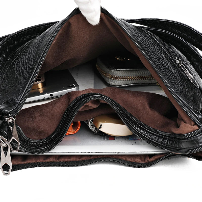 Leather Women Bags Tote Top-Handle Shoulder Crossbody Bag for Ladies