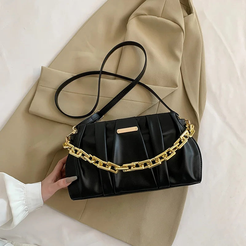 Leather Shoulder Bags for Women Handbags Party Evening Clutch Bag