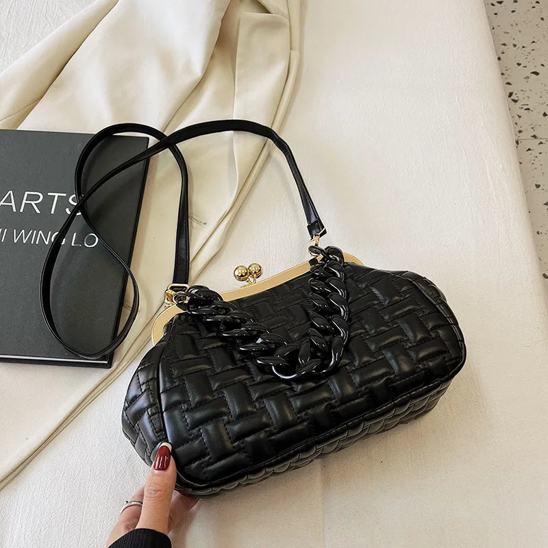 Leather Evening Bag Women Crossbody Tote Satchel Classic Handbag