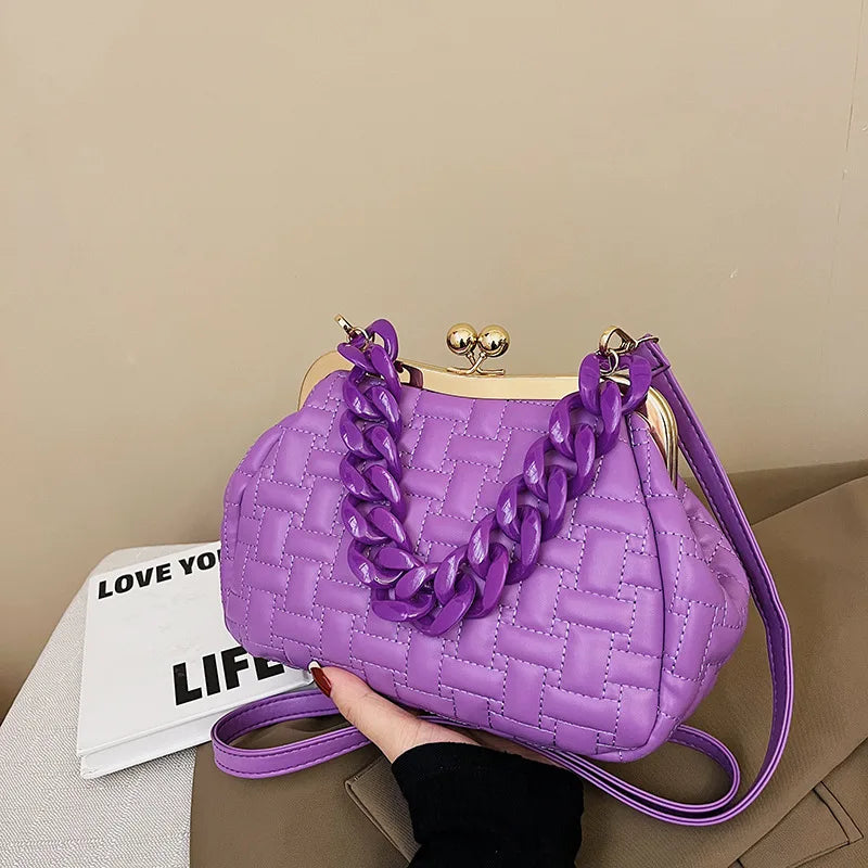 Leather Evening Bag Women Crossbody Tote Satchel Classic Handbag