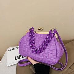 Leather Evening Bag Women Crossbody Tote Satchel Classic Handbag