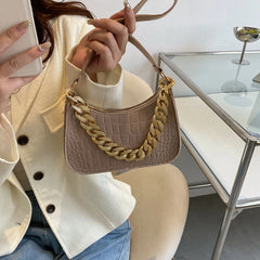 Metal Chain Shoulder Bag Women Diamond Clutch Bags