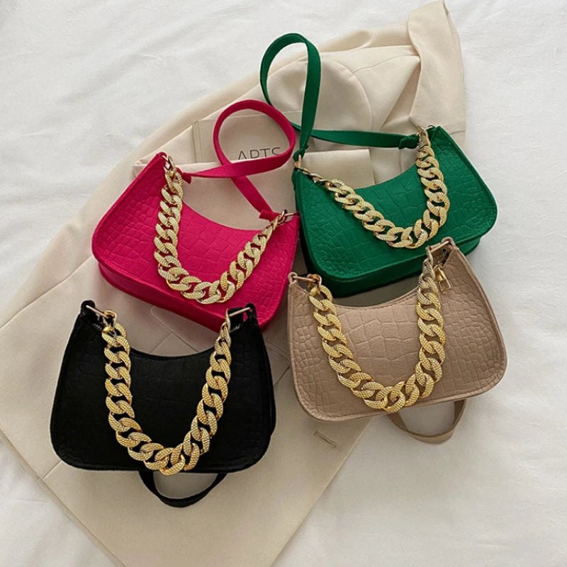Metal Chain Shoulder Bag Women Diamond Clutch Bags