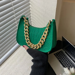 Metal Chain Shoulder Bag Diamond Clutch Bags