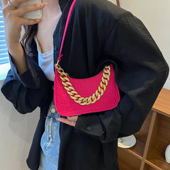 Metal Chain Shoulder Bag Women Diamond Clutch Bags