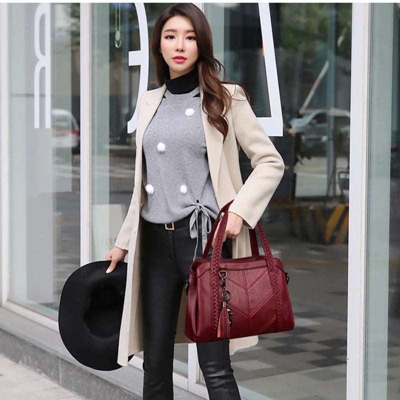 Women Crossbody Bag Leather Shoulder Casual Ladies Handbags