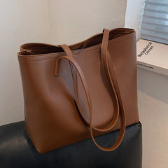 Large Capacity Bucket Handbag Women PU Leather Ladies Shoulder Totes