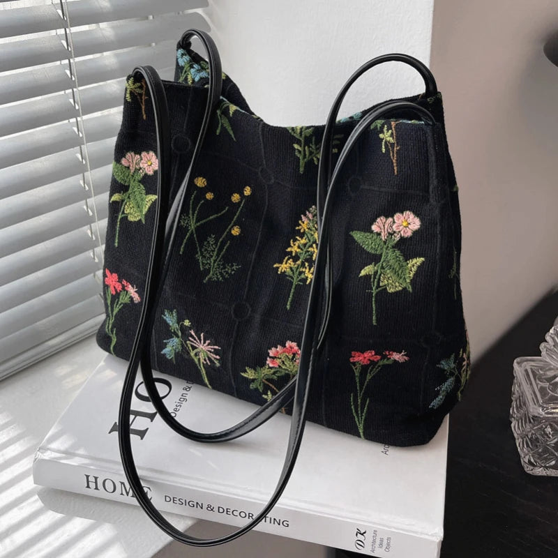 Large Flowers Tote Bag Handbag for Women