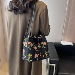 Large Flowers Tote Bag High-Quality Women's Handbag