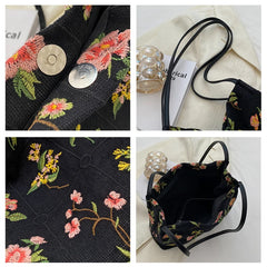 Large Flowers Tote Bag High-Quality Women's Handbag