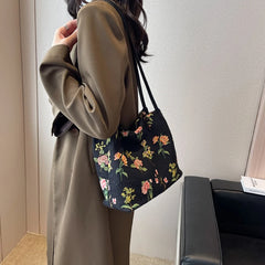 Large Flowers Tote Bag High-Quality Women's Handbag