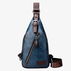 Leather Men Chest Bag Casual Crossbody Bag For Man Sling Chest Pack Business Sho