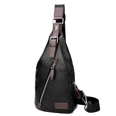 Leather Men Chest Bag Casual Crossbody Bag For Man Sling Chest Pack Business Sho