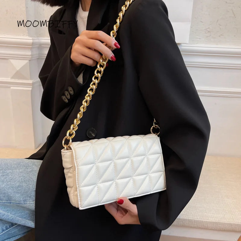 Leather Woman Diamond Bagute Bags for Women Flap Retro Clutch Handbag