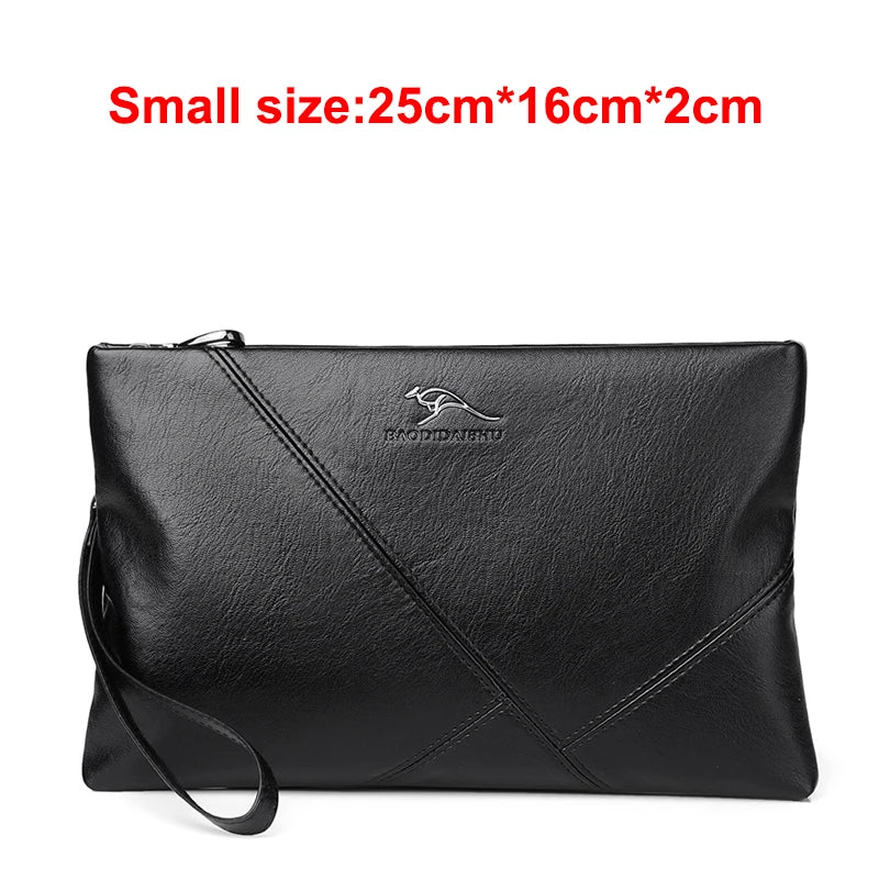 Men Wallets Casual Business Clutch Bag Zipper Envelope Long Wallet