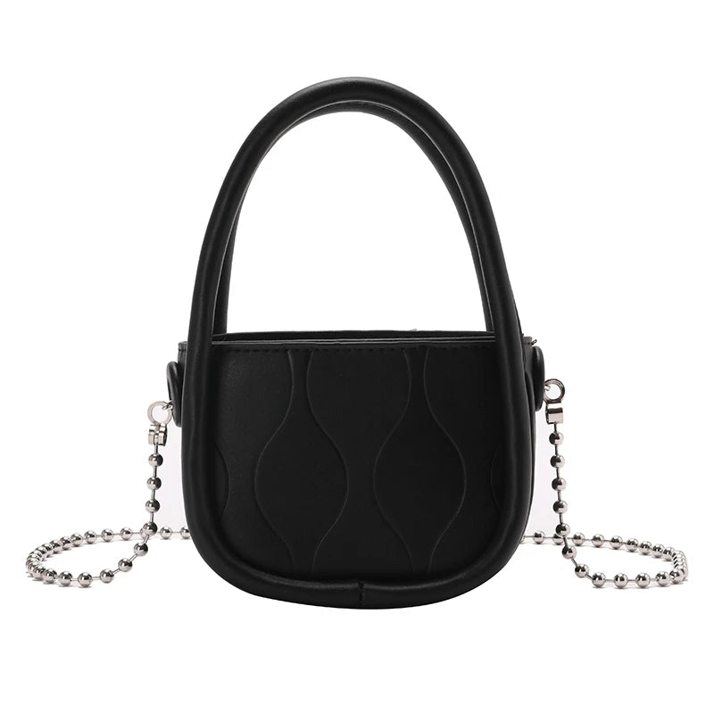 Mini Tote Bag PU Leather Women's Handbag Chain Shoulder Messenger Purses