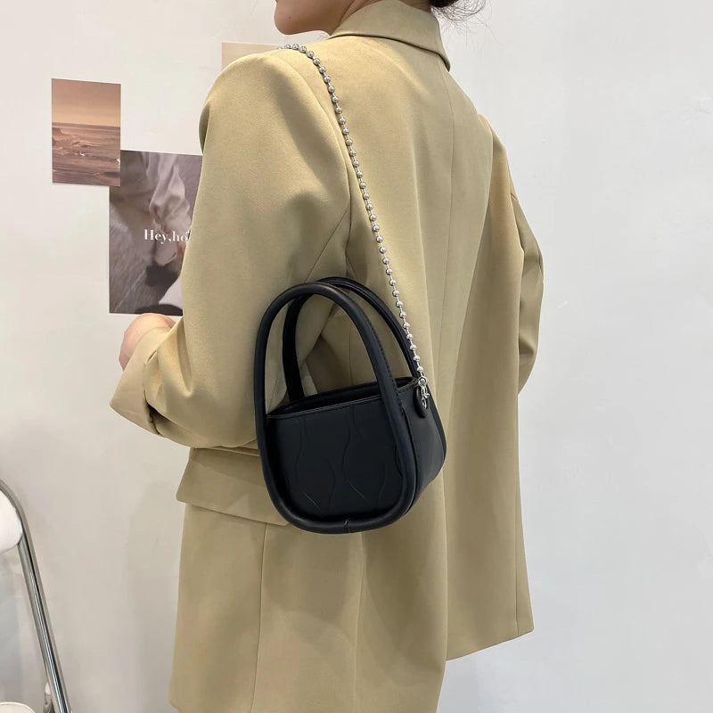 Mini Tote Bag PU Leather Women's Handbag Chain Shoulder Messenger Purses