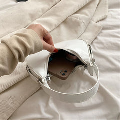 Circular Patent Leather Side Shoulder Bag for Women
