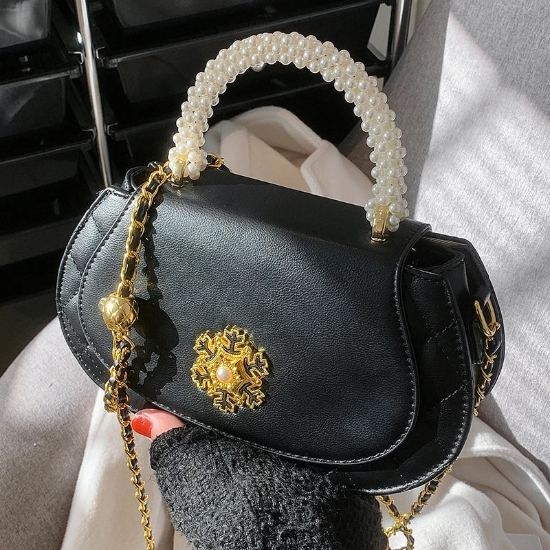 Pearls Tote Handbag Clutch Purses Shoulder Crossbody Bag