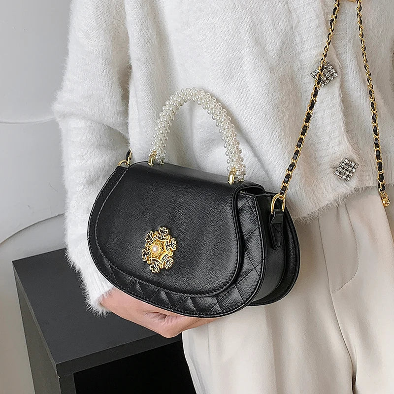 Pearls Tote Handbag Clutch Purses Shoulder Crossbody Bag