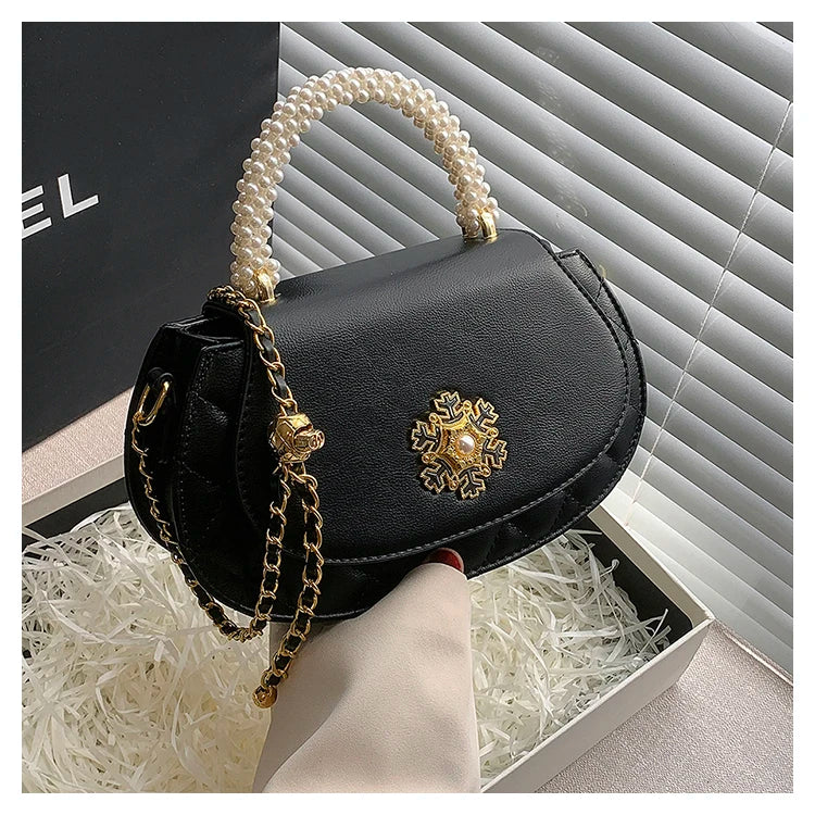 Pearls Tote Handbag Clutch Purses Shoulder Crossbody Bag