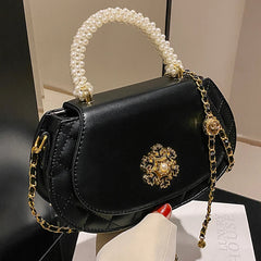 Pearls Tote Handbag Clutch Purses Shoulder Crossbody Bag