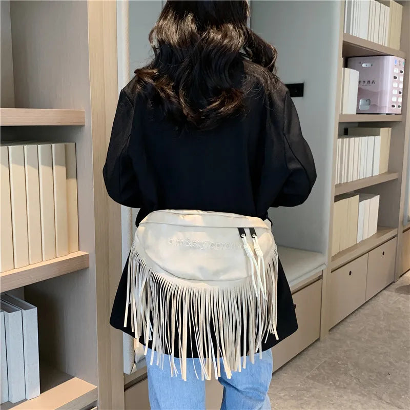 Saddel Tassels Crossbody Bag Women Tote Handbag Purses Messenger Bags