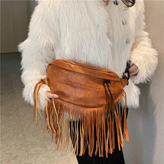 Saddel Tassels Crossbody Bag Women Tote Handbag Purses Messenger Bags